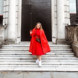 Jessica London Red Raincoat